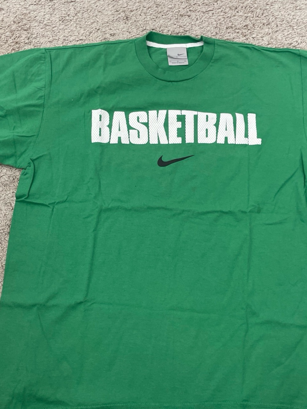 Nike Green 'BASKETBALL' Graphic Tee with Black Swoosh